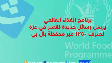 برنامج الغذاء العالمي يرسل رسائل جديدة للأسر في غزة لصرف 1250 عبر محفظة بال بي