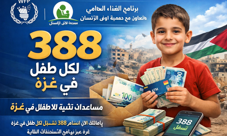 تحقق الآن من رسائل 388 شيكل دعم الأطفال في غزة