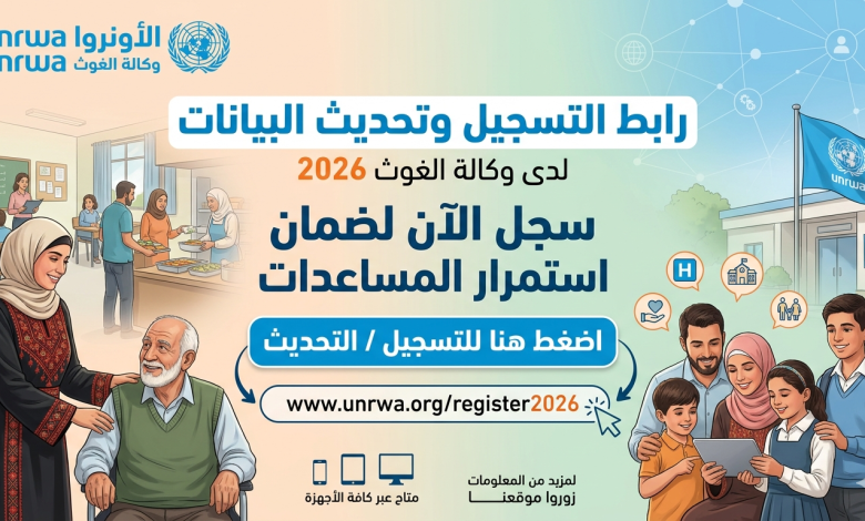 رابط التسجيل وتحديث البيانات لدى وكالة الغوث 2026 – سجل الآن لضمان استمرار المساعدات