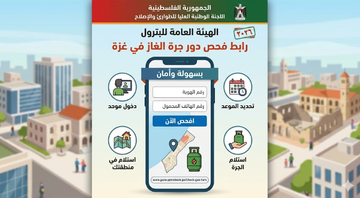 رابط فحص دور جرة الغاز في غزة 2026 عبر الهيئة العامة للبترول – افحص الآن