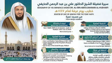 من هو الشيخ علي الحذيفي ويكيبيديا خطيب يوم عرفة 1447هـ؟