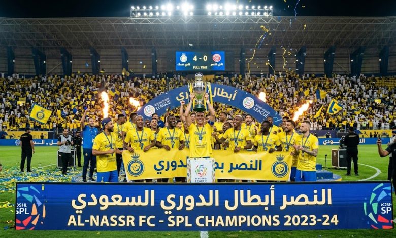 انشاء صورة النصر يتوج بلقب الدوري السعودي بعد رباعية أمام ضمك